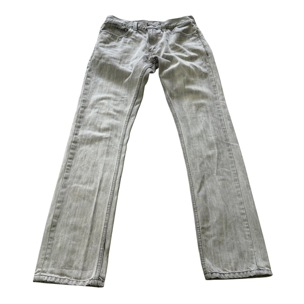 Levi's 511 Skinny Gray Jeans Men's 32x32 Straight‎ Stretch Denim Pants Faded
